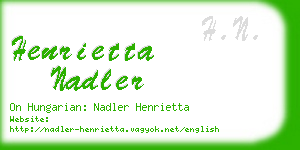 henrietta nadler business card